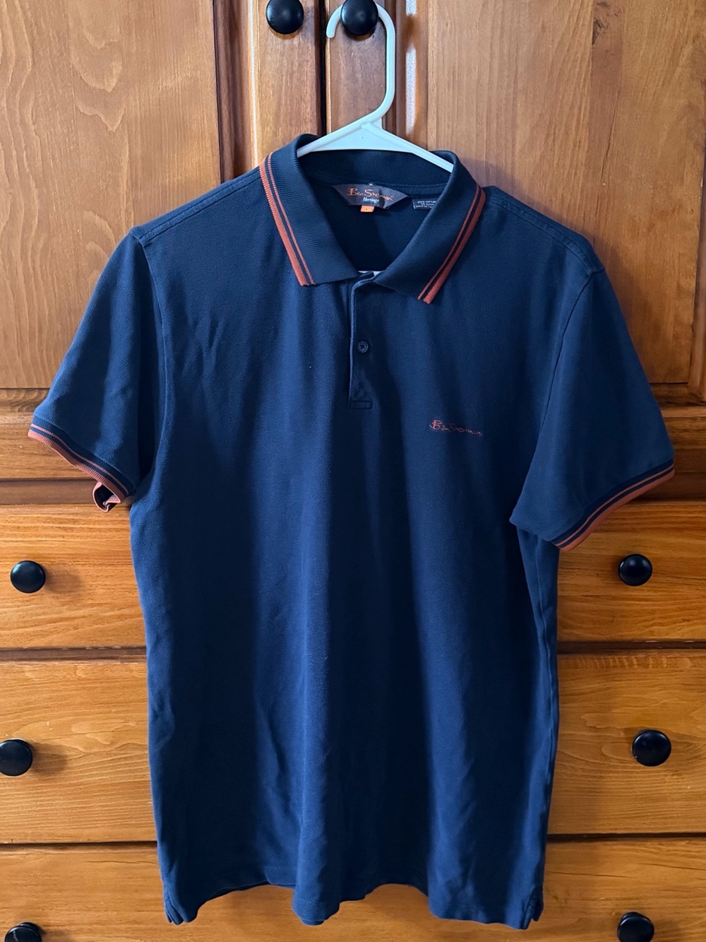 Ben Sherman Navy Polo with Orange Trim